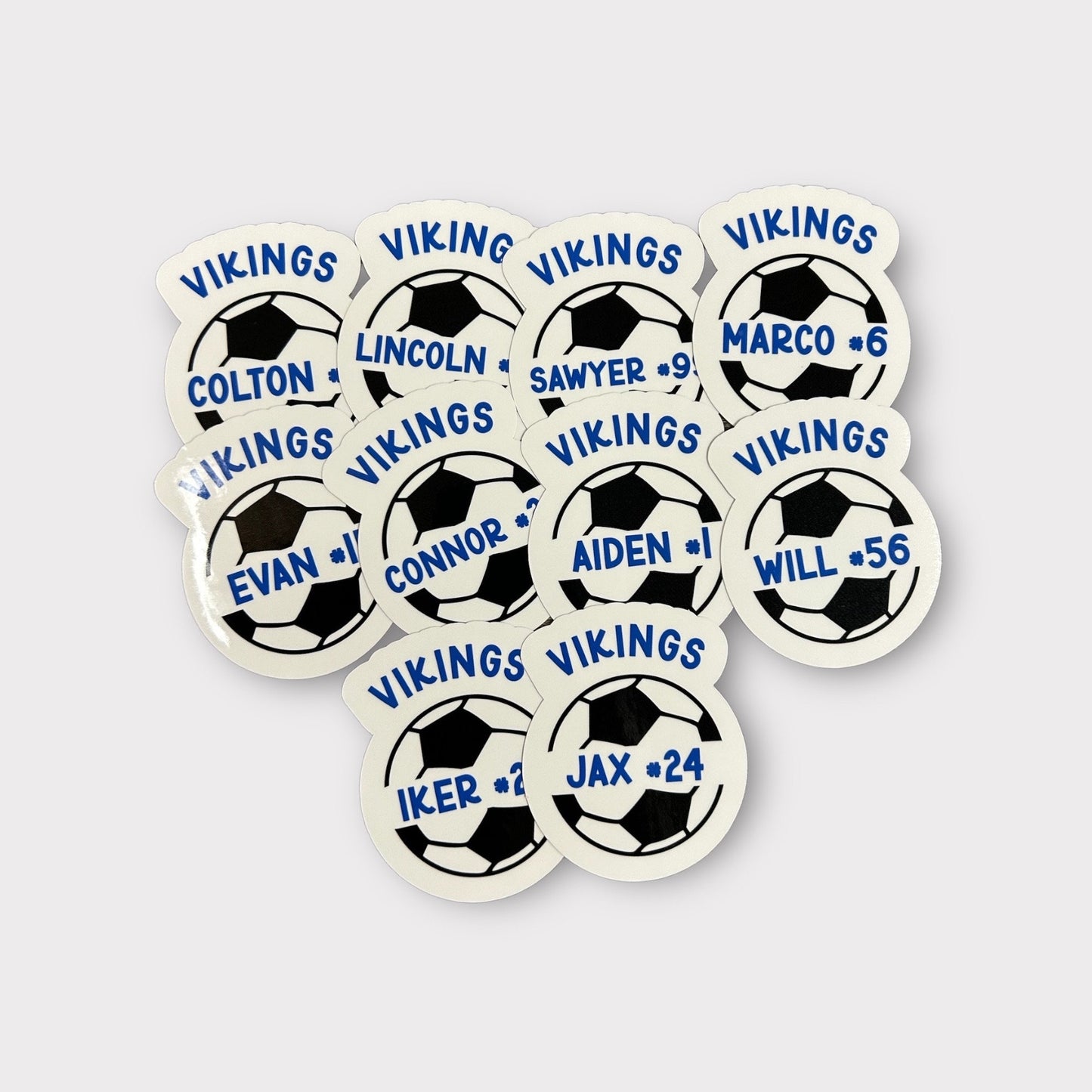 Personalized Soccer team stickers