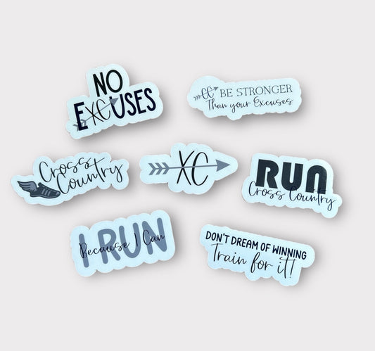 Cross Country Running Sticker Set