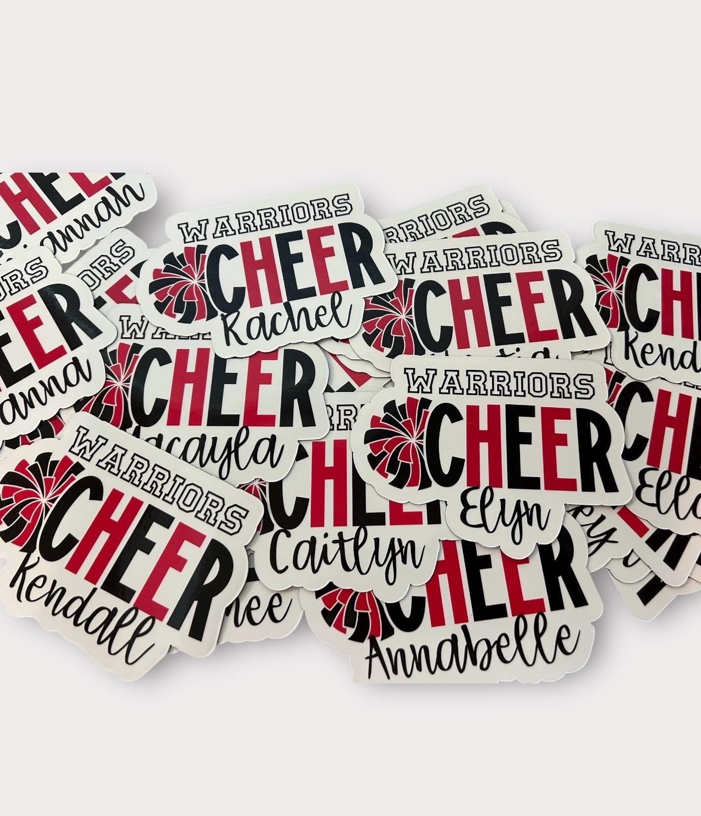 Cheer car magnet | Cheer team spirit gift | End of season team gifts | Personalized cheer stickers | Custom cheer gifts and magnets
