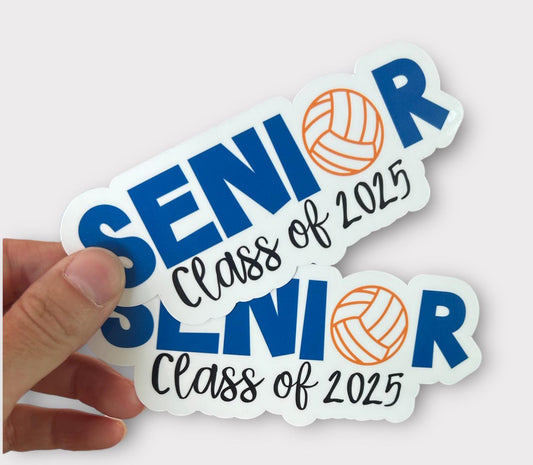 Senior Volleyball Sticker or Magnet | Personalized volleyball vinyl sticker | Senior magnet for locker | Water bottle sticker | Senior 2025
