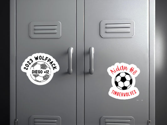Personalized Soccer Magnet for Locker | Soccer magnet for tumbler | Custom name soccer gift | Soccer sticker | soccer team gift | team mom