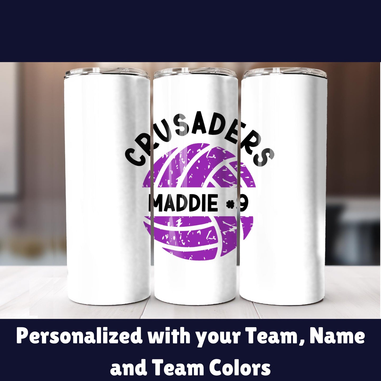 Personalized Volleyball Tumbler | Team Water Bottle for Volleyball | Gift for Volleyball Player| Volleyball gift | Volleyball Mom cup