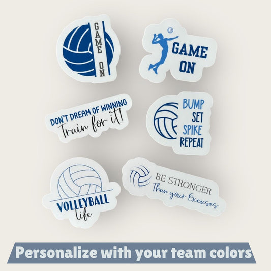 Volleyball Sticker Set Personalized with Team Colors | Gift for Volleyball Player | Volleyball custom stickers | Volleyball stocking stuffer