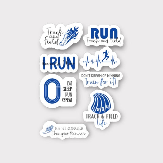 Track and Field Running Sticker Set| Gift for Track Runner | Running motivation stickers | Track and Field gifts | Runner Coach gifts