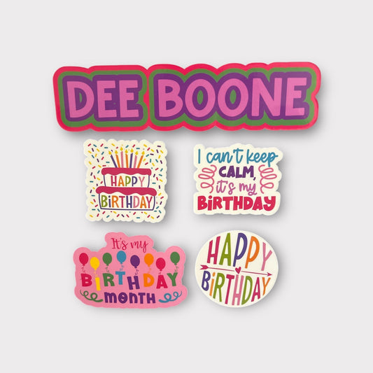 Personalized Birthday Sticker or Magnet set