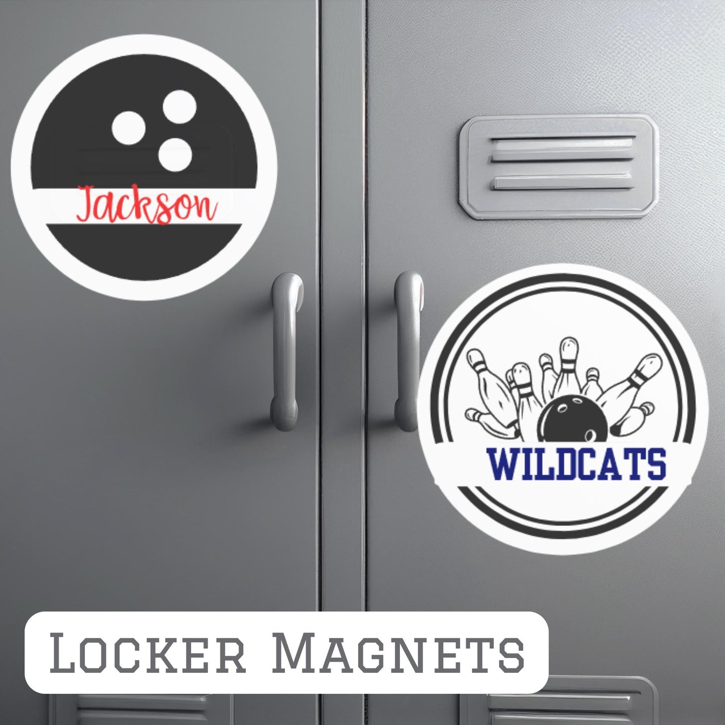 Bowling Locker Magnets and Stickers | Bowling Team Gifts | Senior Night Decor | Magnets for Locker, Whiteboards and Fridge