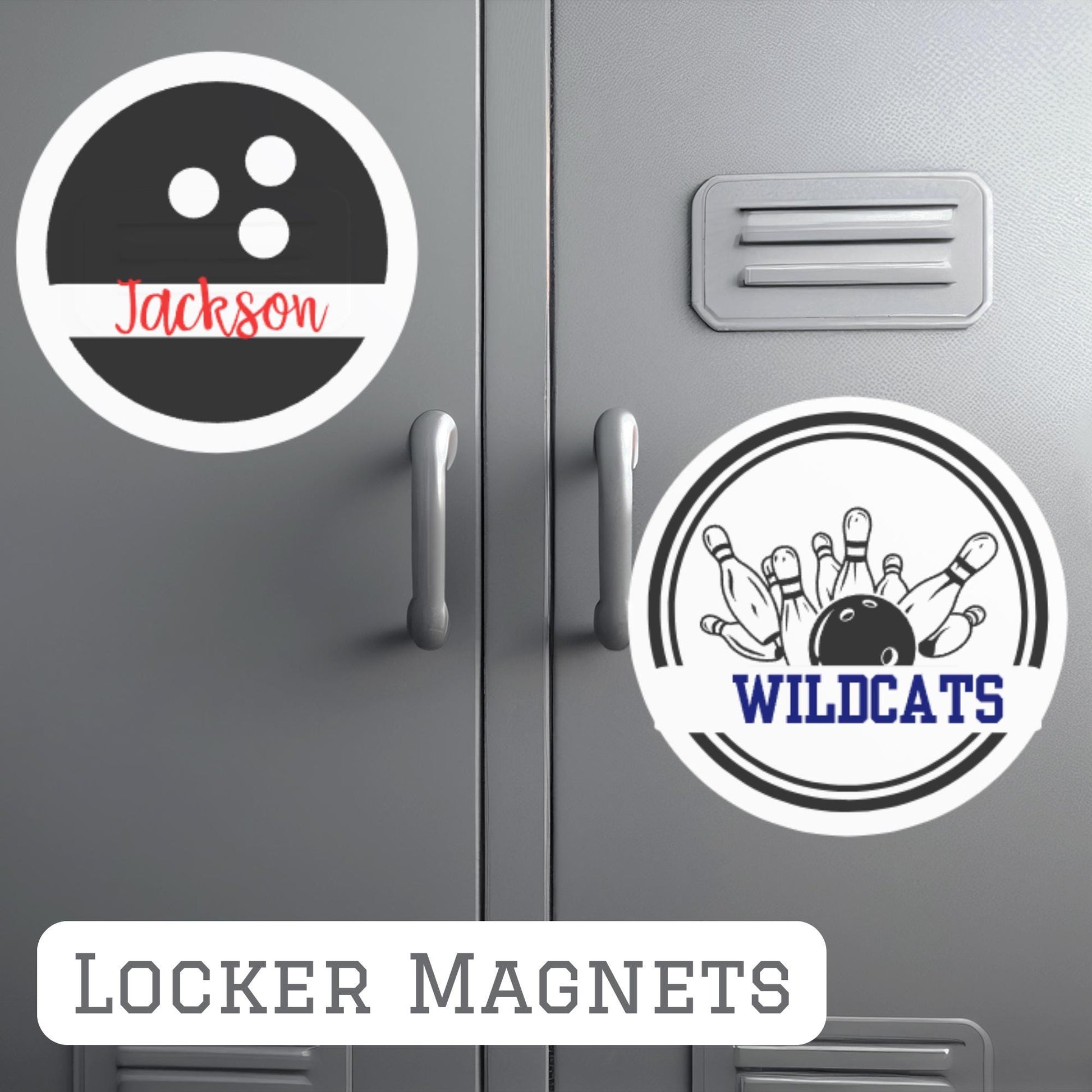 Bowling Locker Magnets and Stickers | Bowling Team Gifts | Senior Night Decor | Magnets for Locker, Whiteboards and Fridge