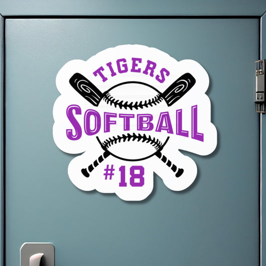 Softball Senior Night Gift | Custom Softball Magnet | Sports Team Locker Magnet | Personalized Sticker or Magnet for Players