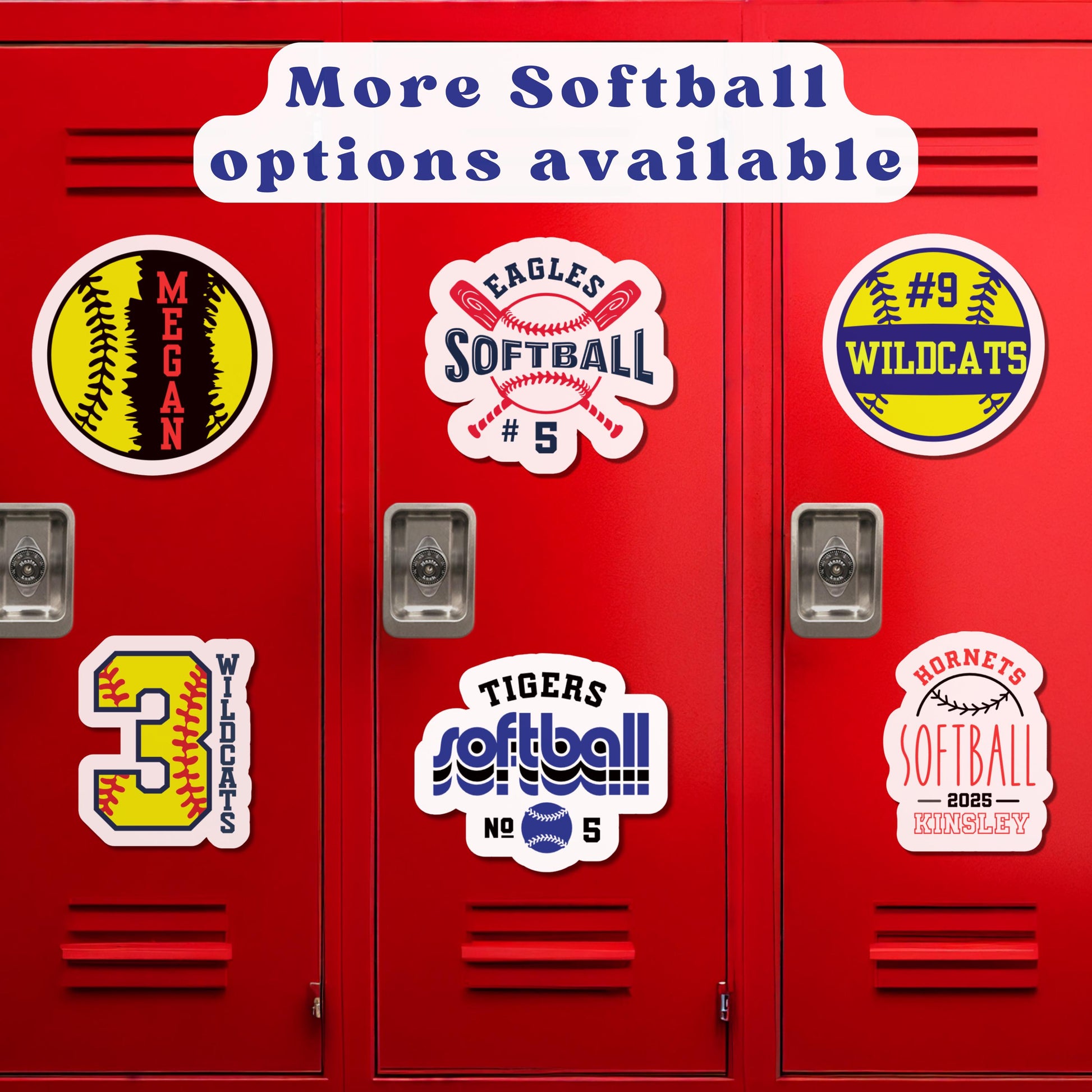 Personalized Softball Locker Magnets | Custom Softball Stickers | Team Spirit Gifts | Senior Night Decor | Sports Locker Name Tag