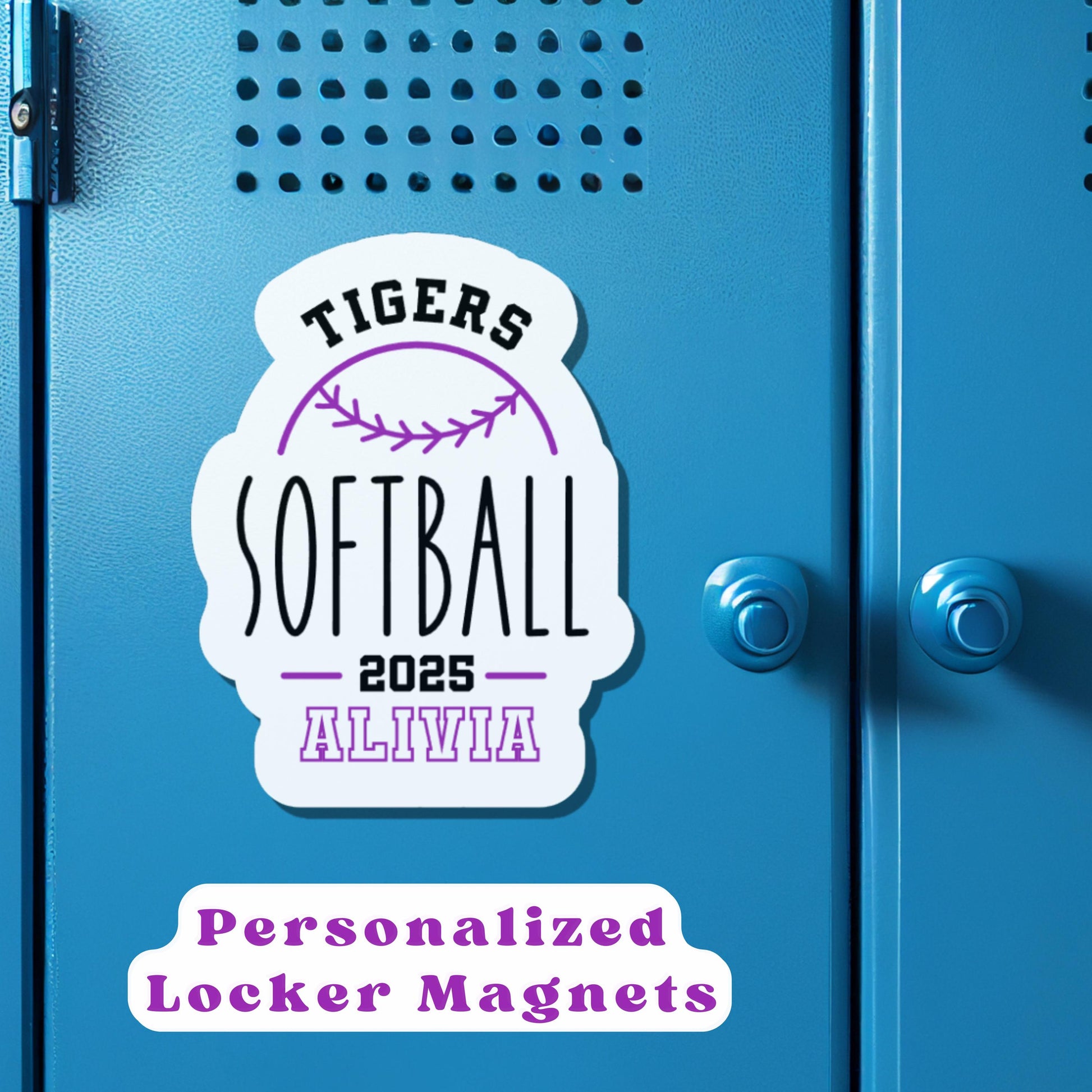 Personalized Softball Locker Magnets | Custom Softball Stickers | Team Spirit Gifts | Senior Night Decor | Sports Locker Name Tag