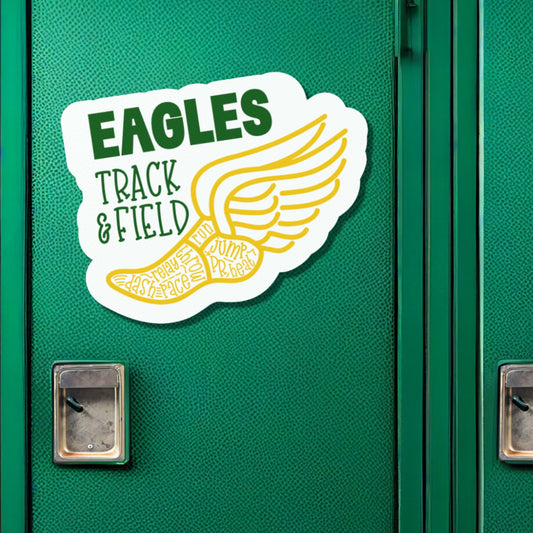 Track and Field Magnet for Lockers | Track sticker for water bottle | Track Team Spirit gift | Senior Night decor | Running Magnets