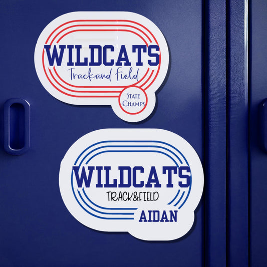 Track & Field Team Locker Magnets | Personalized Sports Stickers | Custom Team Spirit Gifts | High School Track | Senior Night Decor
