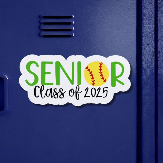 Senior Softball Sticker or Magnet | Personalized senior vinyl sticker | Softball magnet for locker | Water bottle sticker | Class of 2025