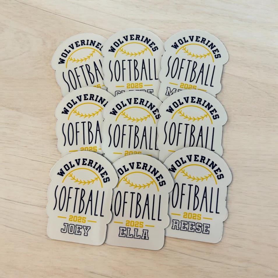 Personalized Softball Locker Magnets | Custom Softball Stickers | Team Spirit Gifts | Senior Night Decor | Sports Locker Name Tag