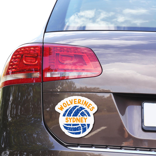 Personalized volleyball magnet on car