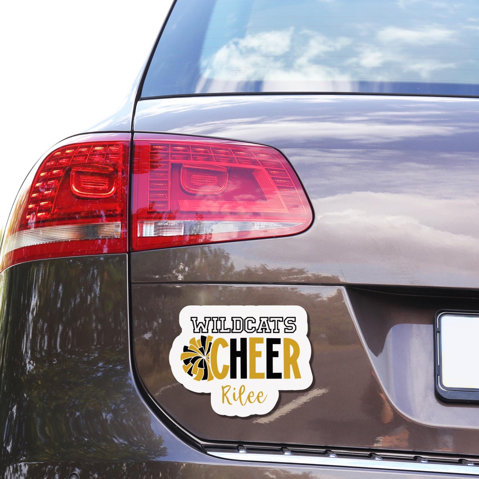 Cheer car magnet | Cheer team spirit gift | End of season team gifts | Personalized cheer stickers | Custom cheer gifts and magnets