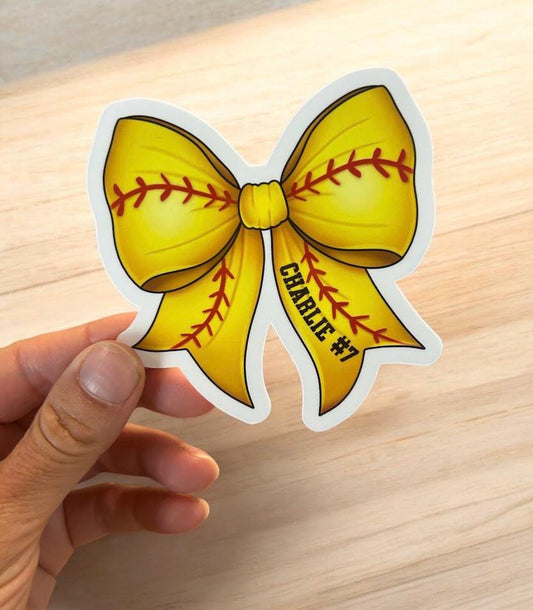Personalized Softball Coquette Magnets and stickers | Custom Softball Stickers | Team Spirit Gifts | Senior Night Decor | Tumbler Magnet