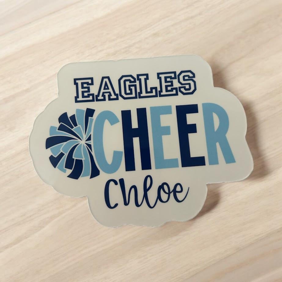 Cheer car magnet | Cheer team spirit gift | End of season team gifts | Personalized cheer stickers | Custom cheer gifts and magnets