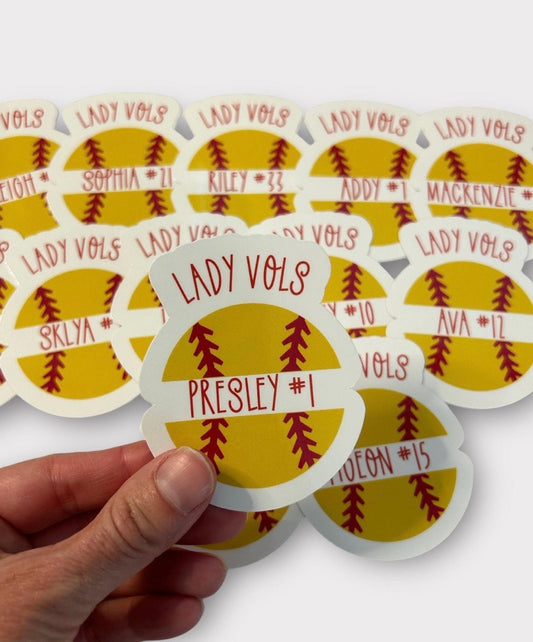 Personalized Softball sticker