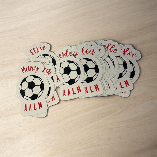 Personalized Soccer Sticker Set of 10 | Soccer Team name sticker | Custom name soccer decal | Gift for soccer player | Team Soccer gift