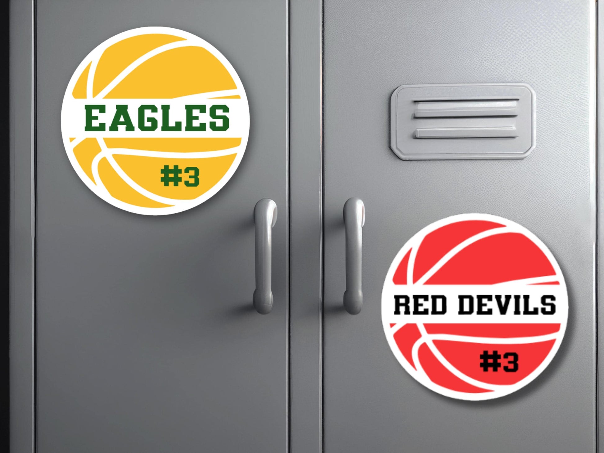 Personalized Basketball Locker Magnet Customized with Your Team Name, Colors and Player Number | Sports Team Gift | Locker Room Decor
