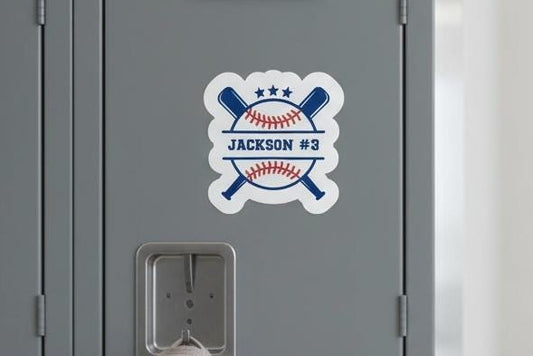 Personalized Baseball Locker Magnet Customized with Your Team Name, Colors and Player Number | Sports Team Gift | Locker Room Decor
