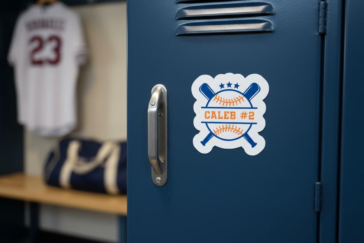 Personalized Baseball Locker Magnet Customized with Your Team Name, Colors and Player Number | Sports Team Gift | Locker Room Decor