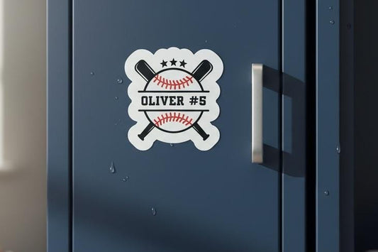Personalized Baseball Waterproof Magnet | Team Spirit Gift | Baseball Senior Night Gift and Decor | Locker Magnet