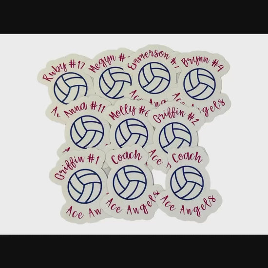 Personalized Team Volleyball stickers | Set of 10-15 Stickers | Custom Volleyball gift | Volleyball team gift | End of season gifts