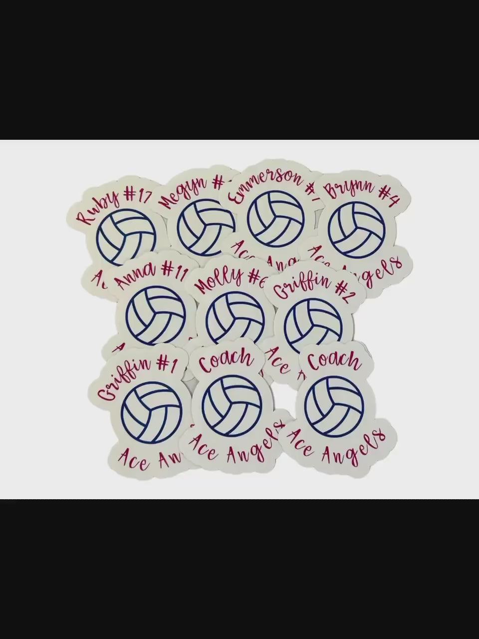 Personalized Team Volleyball stickers | Set of 10-15 Stickers | Custom Volleyball gift | Volleyball team gift | End of season gifts