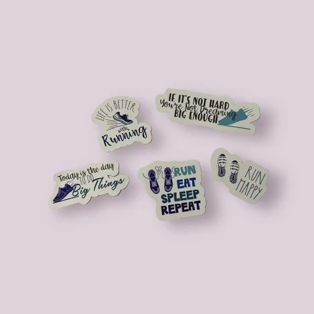 Running Sticker Set of 5 Stickers | Cross Country gift | Gift for Runner | XC Runner sticker | Running team gift | Cross Country coach gift