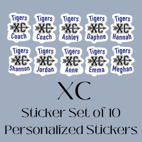 XC Team sticker set of 10