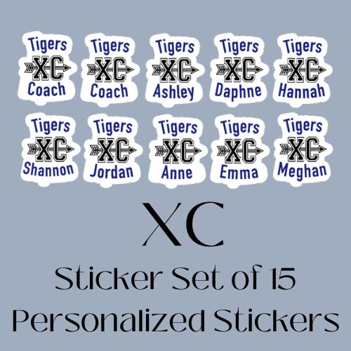 XC Team Sticker Sets | Set of 10 Stickers | XC running stickers  | cross country season | cross country coach | xc Running | XC team gift