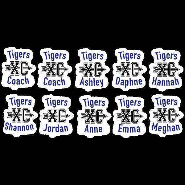 XC Team sticker set of 15