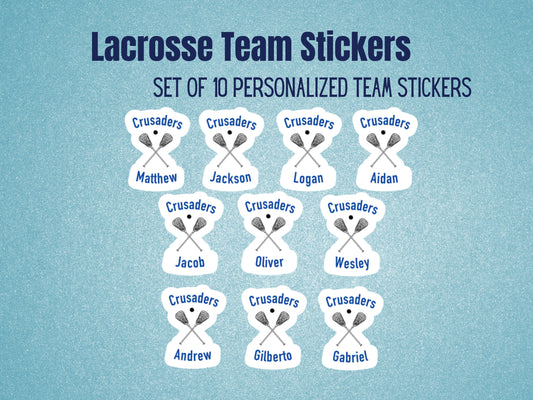 Lacrosse Team sticker set of 10